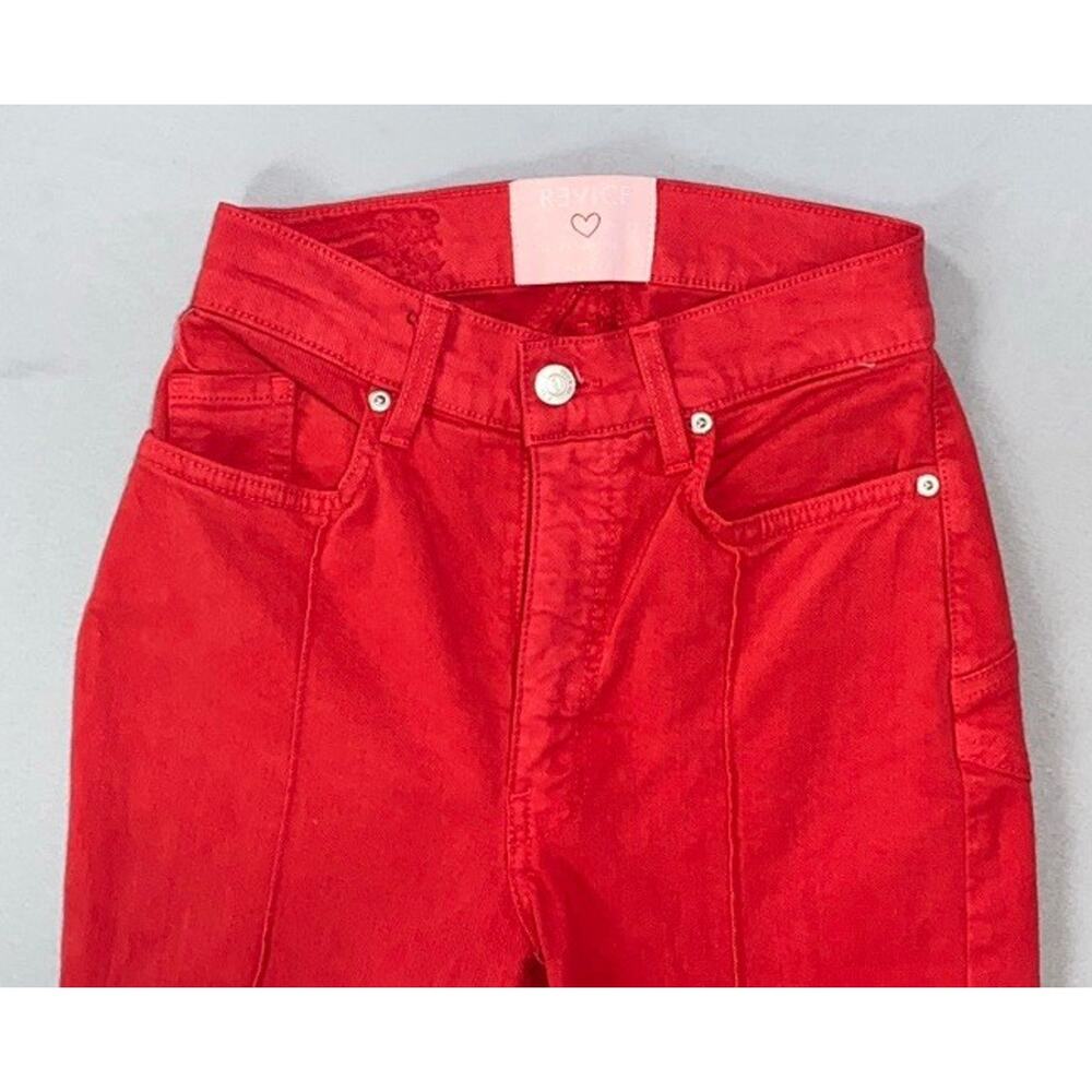 Revice High Rise Flare Leg Denim Jeans. Star Butt, USA Flag Logo. Women's 25 EUC - Picture 6 of 9